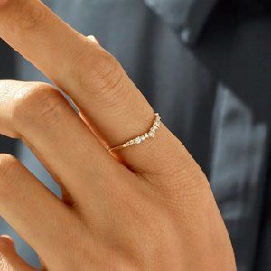 PRICE DROP 14k White Gold Minimalist Curve Ring